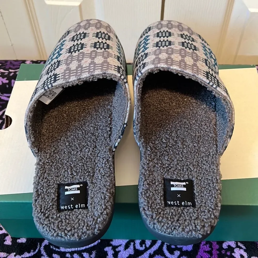 Toms Slippers Frost Grey Snowdon Repreve Two Tone Felt Size 13